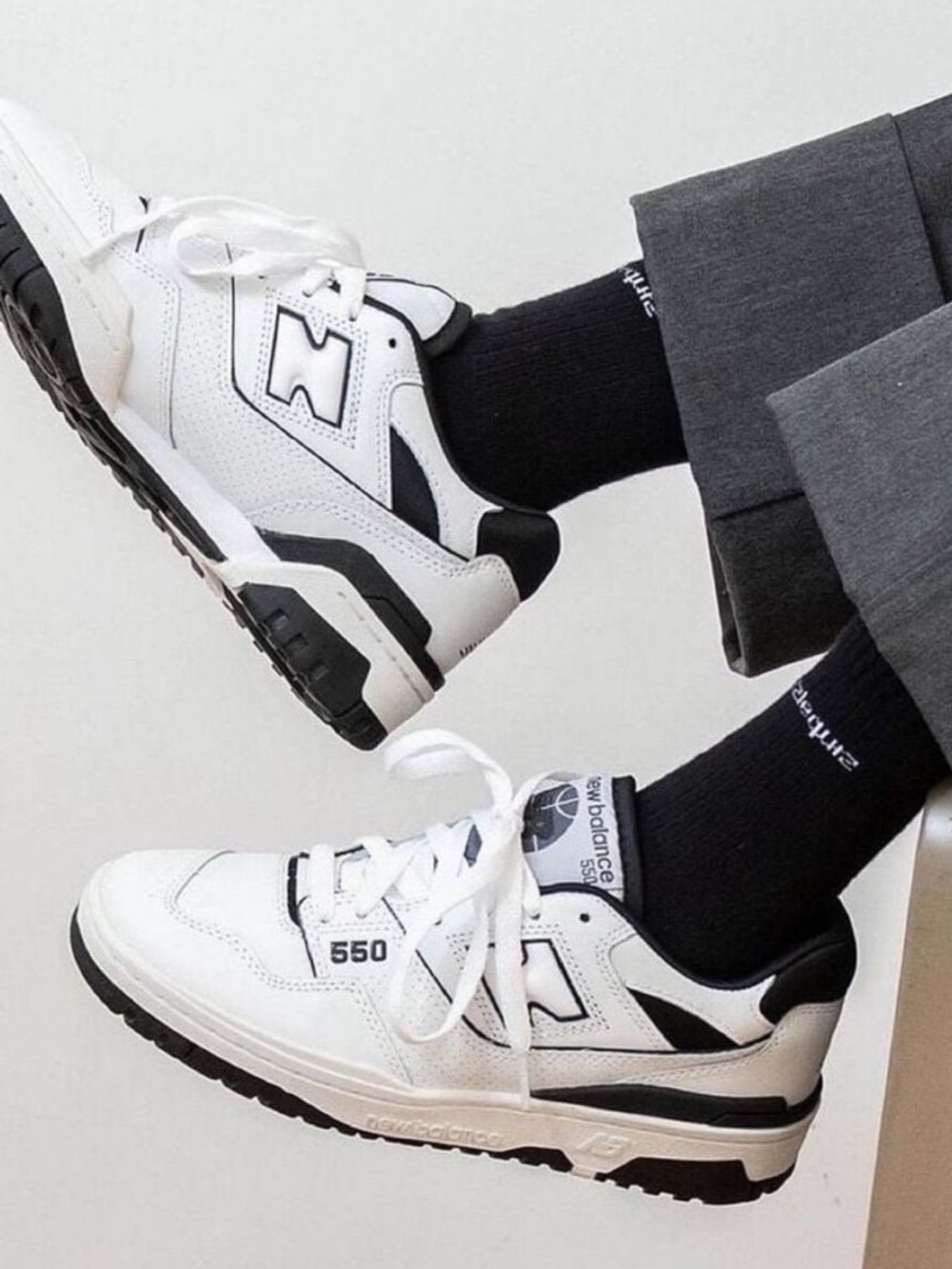 New balance 550 oreo white black sneakers